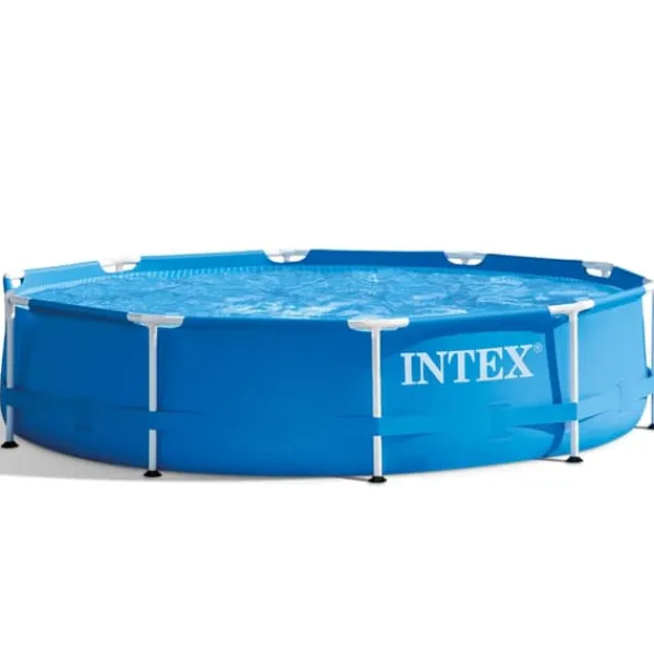 New Intex Round Frame Swimming Pool - 305 x 76 cm - Blå - Ingår Tillbehör CB10 Pooler