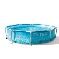 Online Intex simbassäng med rund ram - 305 x 76 cm - Vattentryck - Inklusive Tillbehör - CB91 Pooler