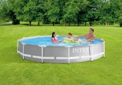 Intex swimmingpool - Prisma ram - 366 x 76 cm - Inklusive solsegel- och filterpump Pooler