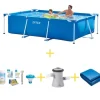 Clearance Intex swimmingpool - Rampool - 260 x 160 x 65 cm - Inklusive WAYS underhållspaket, filterpump och markduk Pooler