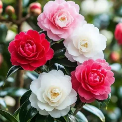 New Japansk Ros - Set om 3 - Camellia japonica - Höjd 25-40cm - ⌀9cm Buskar