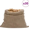 Clearance Jutesäckar 30 st 100x110 cm 100% jute 220 gsm Trädgårdskorgar