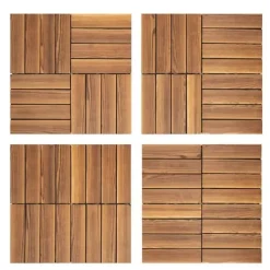 Online Kamferfuru trallplattor, interlockande 30×30 cm för uteplats, 36-pack, chokladbrun Trädgårdsprydnader