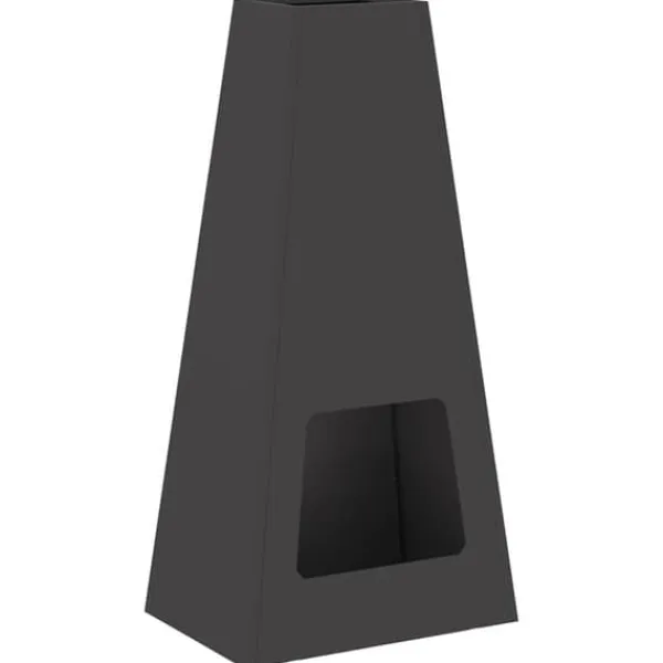 New Kegelformad vedeldad kamin i svart stål | Storlek: 50x35x100 cm | Utomhusvärme & atmosfär Vedeldade Kaminer