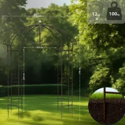 New Keira Rose Arch - Bronze Metal Climbing Aid for Gardens, 200x200x270 cm Krukor & Växtbehållare