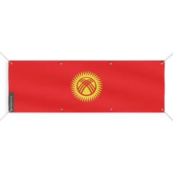 New Kirgizistan flagga banner 8 öljetter 60x180 cm Flaggor & Vindstrutar