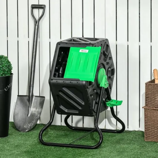 Best Kompostbehållare 65 L – roterbar snabbkompost, vädertålig plast 60×49×77 cm Kompostering