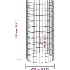 Kompostbehållare i galvaniserat stål - Trädgårdskompost | Diameter: 50 cm | Höjd: 100 cm