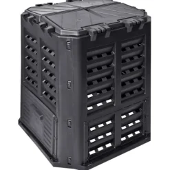 vidaXL Kompostlåda svart 68,9x68,9x83,9 cm 360 L
