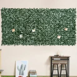 Hot Konstgjord häck 300x150 cm, mörkgrön, insynsskydd för trädgård & balkong Trädgårdsprydnader