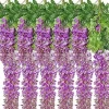 Hot Konstgjorda löv Lila blåregn blomma 12pack falsk vinranka hängande växt girland grön falsk plast växt Trädgård Bröllop Blommor