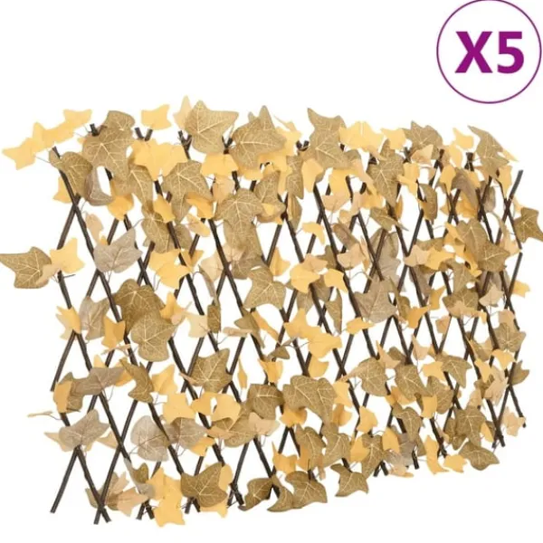 vidaXL Konstväxt lönnlöv spaljé expanderbar orange 5 st 180x60 cm