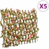 vidaXL Konstväxt murgröna spaljé expanderbar 5 st mörk rosa 180x60 cm