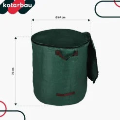 Online KOTARBAU® Rund hopfällbar trädgårdskorg för löv och gräs med dragkedja 272 l Trädgårdskorgar