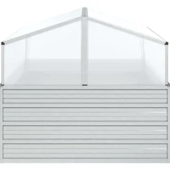 Discount Krukor & odlingslådor - Living Upphöjd odlingslåda med växthus 100x100x85 cm silver Växthus