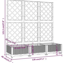 Krukor & odlingslådor - Living Odlingslåda med spaljé vit 120x40x121,5 cm PP