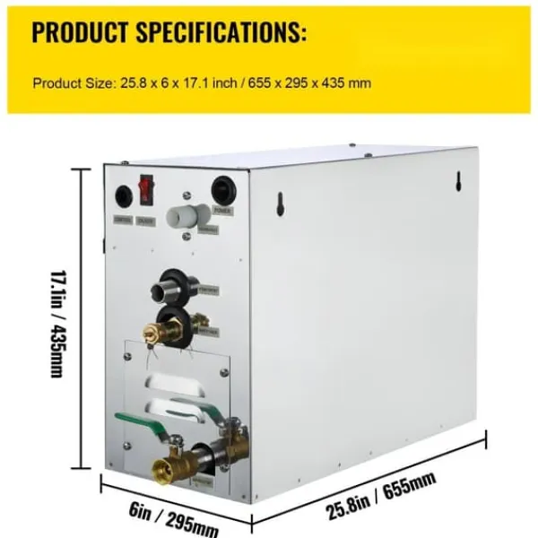 Outlet 9KW ånggenerator för SPA-rum, digital display, 35℃-55℃, bastu, hem & kommersiell ånggeneratorsats. Bastu