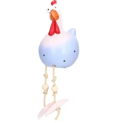 New Kycklingstaty Resin Djurfigur Ornament Dekoration Hantverk för Hem Trädgård Grå Trädgårdsprydnader