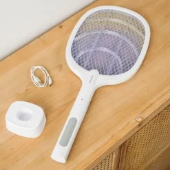 Laddad 2 i 1 Anti-insekt racket med UV-ljus Elecfly InnovaGoods LASER SKADDJUR FÖR TRÄDGÅRDEN Flugsmällor