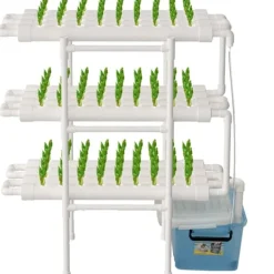 Clearance 3-lagers hydroponiskt system, 108 växtplatser, vattensnålt design, lätt att montera Kit För Växt- & Örtplantering