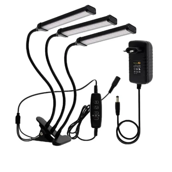 Hot LED Växtlampa, Skrivbordsclip & Golvstående, 12V Dimmbar, Justerbar Längd 40cm-160cm,60W Röd Blå Kit För Växt- & Örtplantering