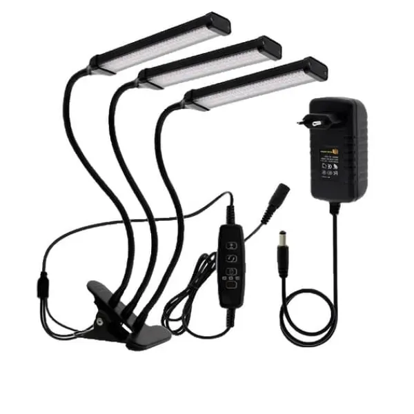 Outlet LED-växtljus, Fullspektrum, Dimbar Tidtagning, 12V Adapter 60W Kit För Växt- & Örtplantering