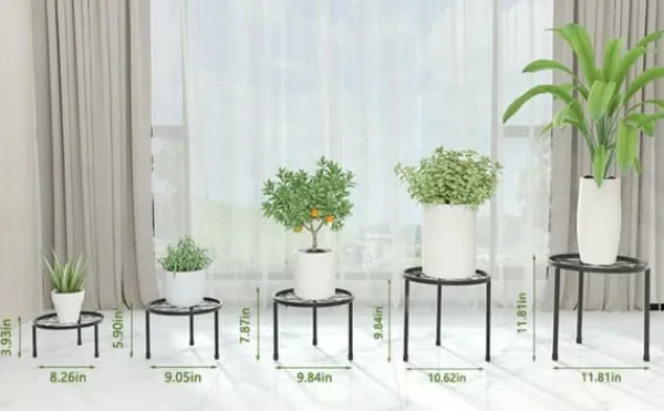Lollanda Blomställning, växtställ, blomkrukställning, blomsterstöd, för trädgård och balkong, 5-delars set