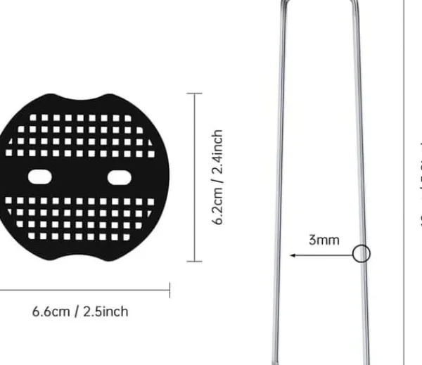 Lollanda Markspikar 50-pack, ankringspinnar för trädgård - Rostfritt Stål, U-formade, Växthus - Silver - 100 × 40×3 mm