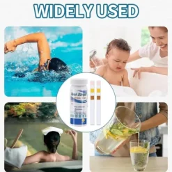 Clearance Lollanda 50-pack 3-i-1 Pooltestremsor och Spa-teststickor - pH, Vattentestare, Alkalinitet, Fritt Klor Pool- & Spatillbehör