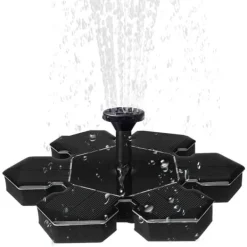 Hot Lollanda Solcellsdriven Fontänpump med 7 Munstycken - Flytande Sol Fontänpump, för Trädgård, Pool och Fågelbad Fontäner & Dammar