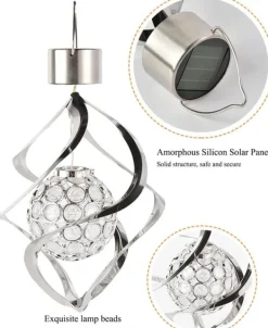 New Lollanda Solcellsdriven Vindspelslampa, Vindspel med RGB, Vindspel Med Solcell LED, IP65, Vindklocka Trädgårdsdekoration Utomhusbelysning Vinddekoration