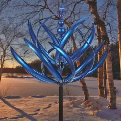 Lollanda Vindsnurra för trädgård, 3D Harlow, vindsnurror i metall för gård och trädgård Vinddekoration