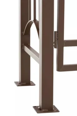 Luxor Exclusive Iron Rose Arch with Gate - Heavy Duty Metal Climbing Plant Support, Brown, 220cm Height
