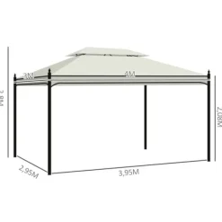 Online Lyxpaviljong 3x4 m, creme – partytält för trädgård & terrass Tält & Lusthus