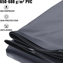 New 4m x 8m poolskydd, pool säkerhetsskydd, slitstarkt PVC-material, förbättrad säkerhet, skyddad mot skräp och löv, lätt att installera Pool- & Spatillbehör