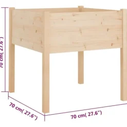 Discount Massiv furu odlingslåda för blommor och växter | Storlek: 70x70x70 cm Krukor & Växtbehållare