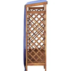 Hot Massiv vedbod i akaciaträ för utomhusbruk | Storlek: 105x38x115 cm | Färg: Naturlig träfinish Skjul, Garage & Carports
