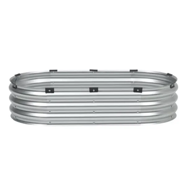 Discount Metall Upphöjd Trädgårdssäng 4x2x1ft, Utomhusplanteringslåda, Galvaniserad, Silverfärgad Planteringsbänkar