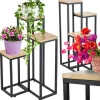 Best Metallställ för blommor och växter, hyllplan med 3 nivåer, loft 68 Växtställ