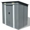 New Metallträdgårdsbod för förvaring - Galvaniserad konstruktion | Färg: Grå | Storlek: Standard Skjul, Garage & Carports
