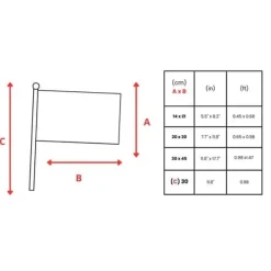 Miniflagga - Östra Timor - 14 x 21 cm - 50-pack - Hållbar polyester - Utomhusbruk