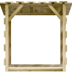 Mångsidig träpergola med tak - Dekoration för trädgård | Färg: Impregnerad furu | Storlek: 100x90x100 cm