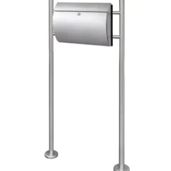 Outlet Modern brevlåda med stativ i rostfritt stål - Inkl. smart lock | Färg: Rostfritt stål | Storlek: Standard Postlådor & Brevlådor