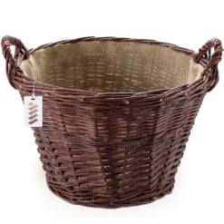 Sale Mörk rottingkorg för skörd av frukt, grönsaker, potatis, blomkruka, rökballong, 30 cm, utan insats Trädgårdskorgar