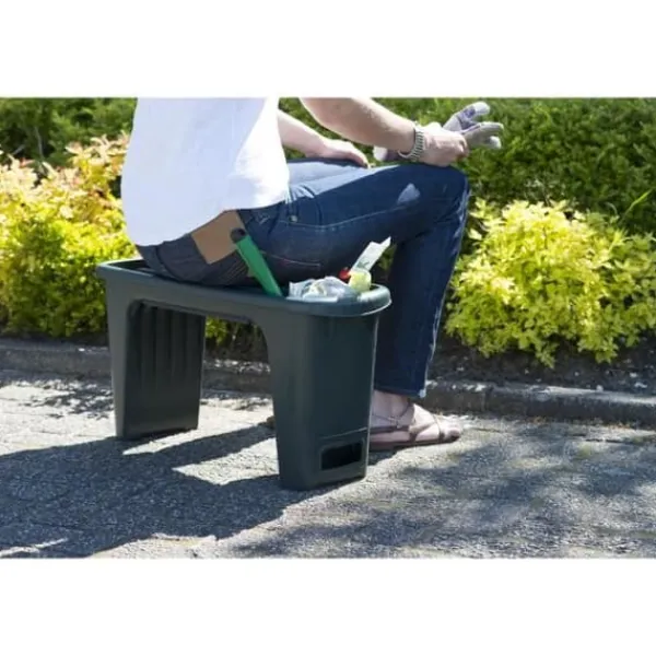 New NATUR HDPE knäpall - 2 positioner: sittande och knäande - H 34 x 65,5 x 25 cm - Grön Stöd Med Hjul, Säten & Knäskydd För Trädgårdsskötsel