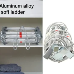 Outlet Nödsituation brandstege, 5m längd, 200kg lastkapacitet, 2.35kg vikt, aluminiumlegering, kompakt design Beredskapsplaner