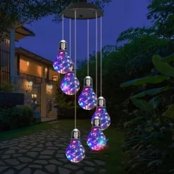 Sale OBOSOE Bulb Solar Festival Vindklockor, Färgförändring Vindklockor Utomhus Inomhusdekoration, Led Ljus för Balkong, Sovrum, Party, Gård, Fönster, Vinddekoration