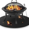 Online OBOSOE Eldstadsmatta för Solo Stove Bonfire – 60cm Rund Grillmatta, Eldfast, Vattentålig & Oljebeständig Tillbehör Till Vedeldade Kaminer & Öppna Spisar