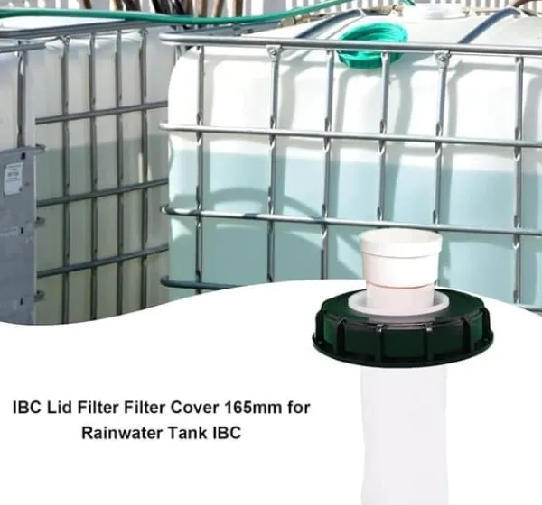 Outlet OBOSOE IBC-tanklock med nylonfilter 165mm | Vattentankslock med tvättbart filter | För regnvattentankar & vattenlagring Bevattning
