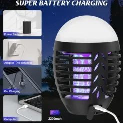 OBOSOE Myggdödare Utomhus 5W – Mygglampa med LED och IP66 Skydd, Effektiv Mot Insekter